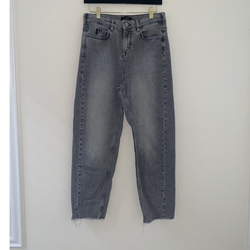 Ted Baker Jeans Grey High Waist  Zaira Barrel Leg Denim Size 26